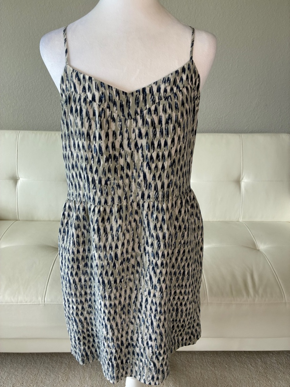 Silk Madewell Navy Inkblot Spaghetti Strap Summer Dress